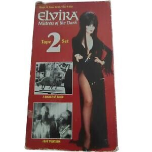 Elvira Mistress of the Dark A Bucket of Blood Two VHS Tape Box Set Gently Used